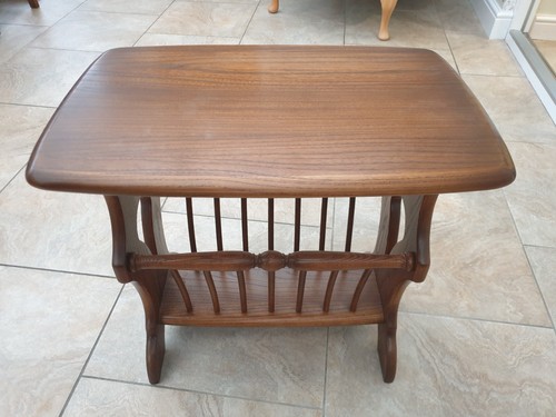 Ercol side table - with, magazine
