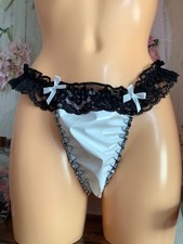 Sissy Plastic lace top tanga