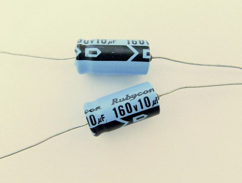 10uf 160v axial capacitor pair - 10uf,