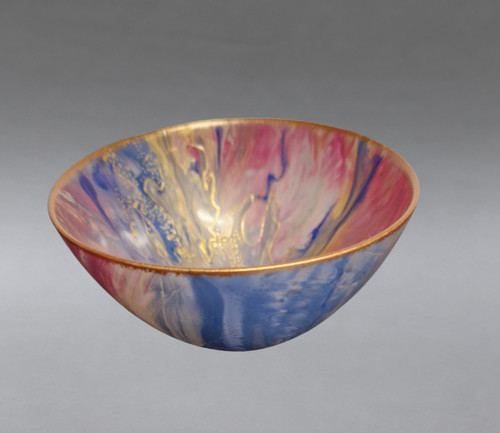 Vintage enamel copper bowl - on,