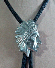 western bolo tie silver tone