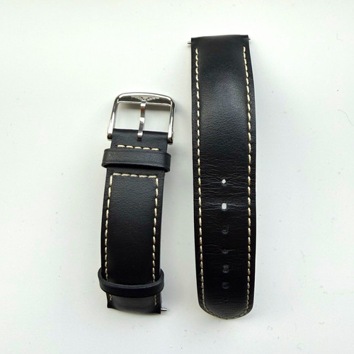 Longines matt black - black, calf