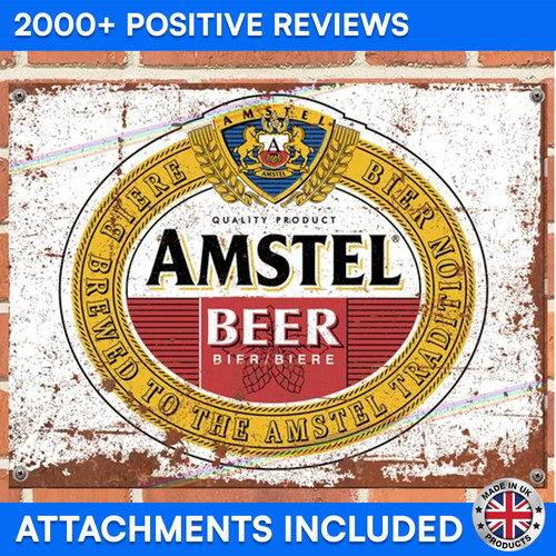 Amstel beer metal sign vintage - metal,