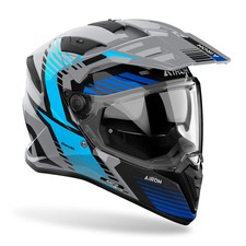 Airoh Bandit 2 in 1 Adventure Motorcycle Motorbike Helmet - Spicy Blue Gloss ECE