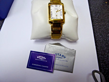 Men's  Rotary Elite Gold tone Swiss Quartz date  Watch, boxed 2103439