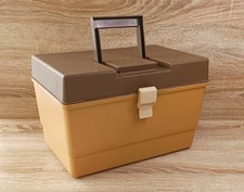 Vintage 1970s Sewing Box Beige
