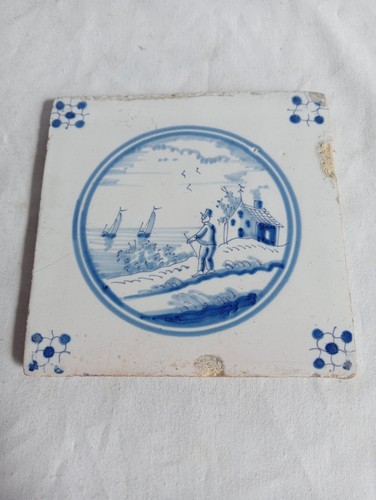 Antique delft tile watching - antique,