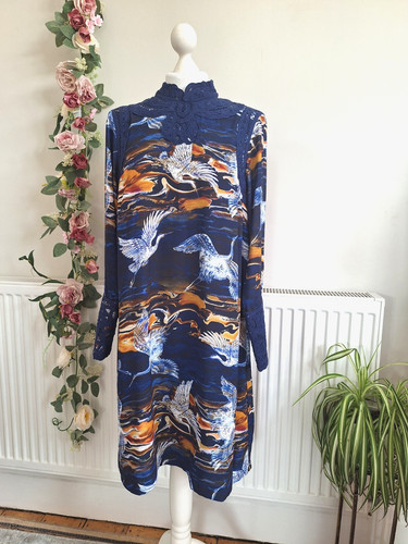 Stunning biba blue crane - blue,