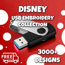 3000+ Janome Disney Embroidery USB Design Collection + Viewing Software JEF