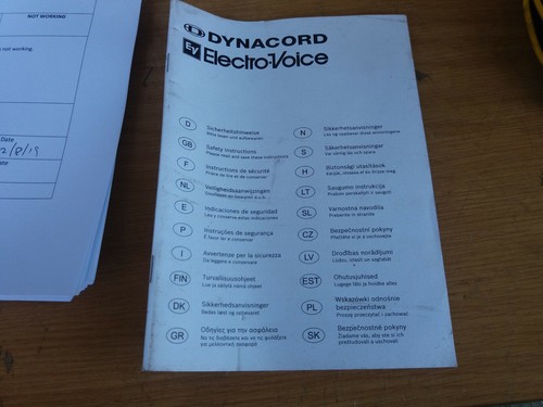 Dynacord electro voice - dynacord, safety