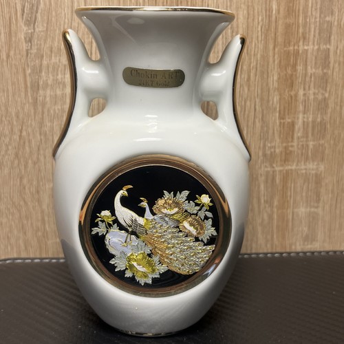 Chokin art 24kt gold vase - 24kt,
