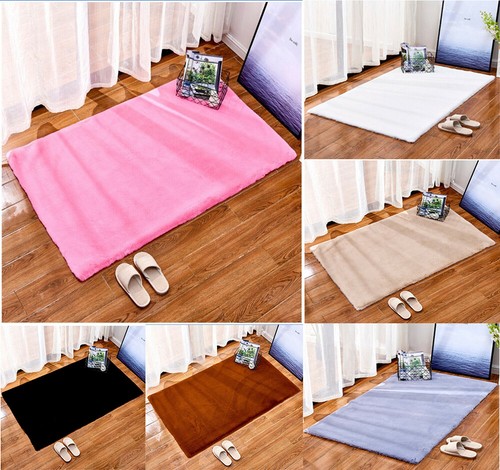 Natural faux rabbit rug - natural,