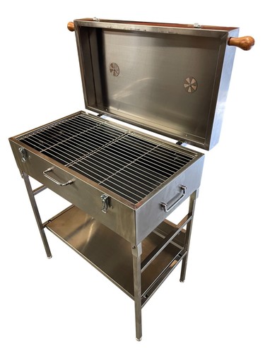 Stainless steel charcoal bbq - stainless,