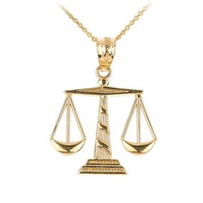 Gold Scales of Justice Pendant