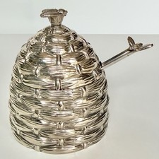 Silver Plated Bee Skep Honey