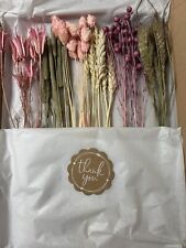 POSY BOUQUET 50-60 STEMS DRIED FLOWERS PRETTY PINK & LILAC WEDDING GIFT 12''