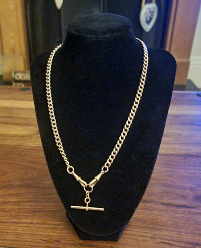 Antique 9ct gold albert chain - 9ct,