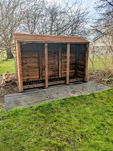 Large 9ft wooden log store - large,