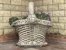 Large Concrete Wicker Basket Garden Planter
