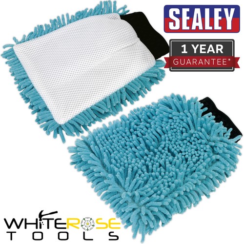 Sealey microfibre mitt - microfibre, 2-in-1