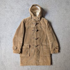 Gloverall Duffle Toggle Coat Med Cord Corduroy Sherpa Tan Beige Made In England
