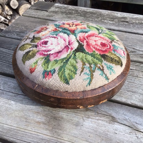 Antique wooden footstool - antique,