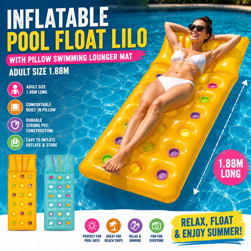 Deluxe inflatable pool float - pool,