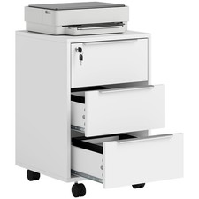 HOMCOM Modern 3-Drawer Locking