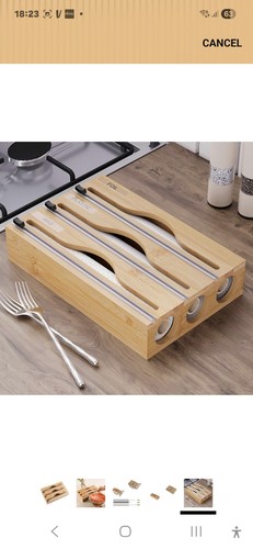 Bamboo foil dispenser - bamboo, dispenser,wrap