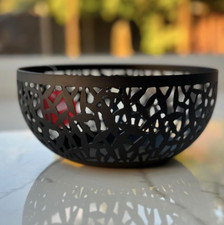 Alessi MSA04/21 B Cactus Open-Work Fruit Holder Bowl Basket Black 21cm Brand New