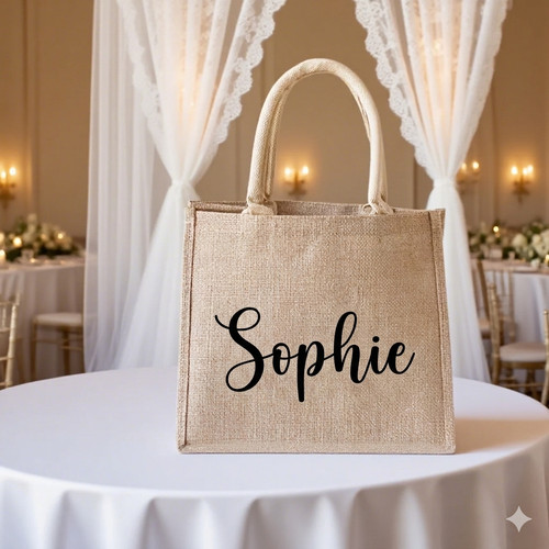 Personalized burlap tote - personalized,