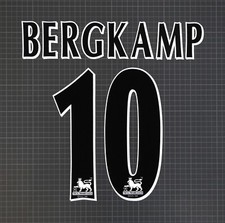 BERGKAMP #10 1997-2007 Player Size Premier League Black Nameset Lextra