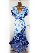 LIPSY 'Gracie' Blue & White Floral Flamenco Style Ruffle Dress, size 8 - BNWT