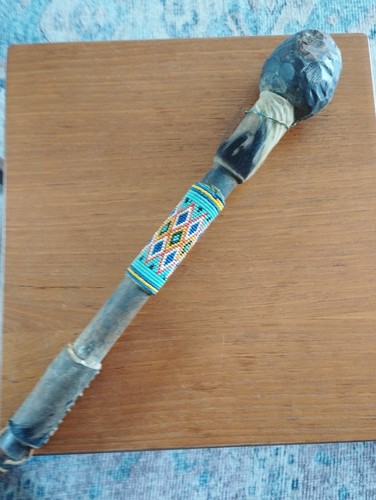 Vintage zulu beaded knobkerrie - zulu,
