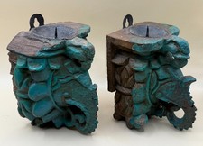 Two Antique Indian Carved Wood