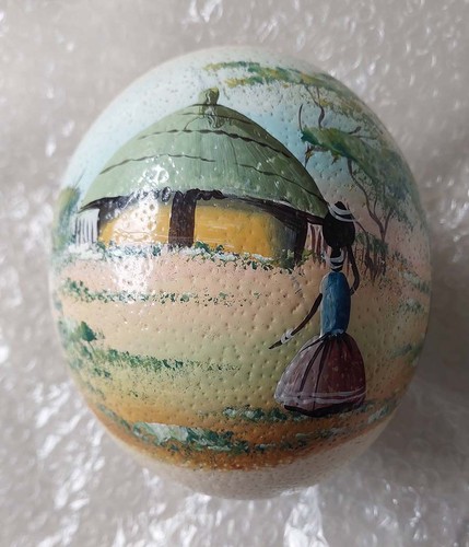 Hand painted ostrich egg - painted,