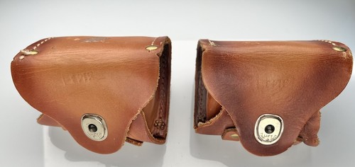 Vintage leather handcuff cases - handcuff,