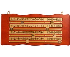 Traditional 4 Player Snooker Scoreboard - Solid Wood With Brass Sliders