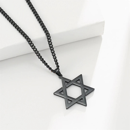 Star david pendant necklace - star,