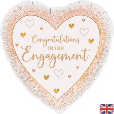 Engagement Party Balloon Party Decoration Foil Heart Shape Rose Gold Congrats