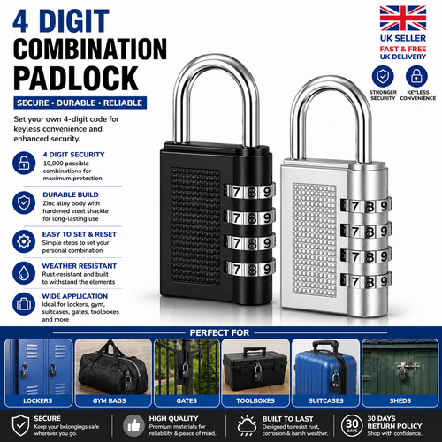 Digit combination padlock - combination,