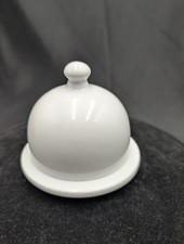 Stokes Butter Pat / Mini Butter Dish White Ceramic