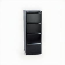 3 x Bisley BS Steel Filing Cabinet 4 Drawers Lockable 470 x 622 x 1,321 mm Black