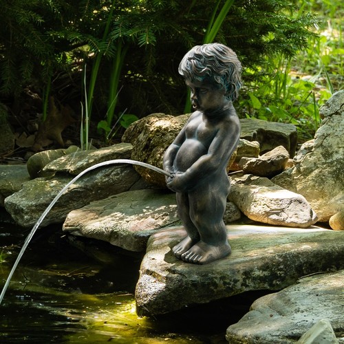 Bronze boy spitter water - bronze,