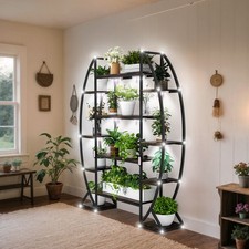 8-Tiered Tall Metal Plant Stand Plant Flowers Grow Light Bonsai Display Shelf
