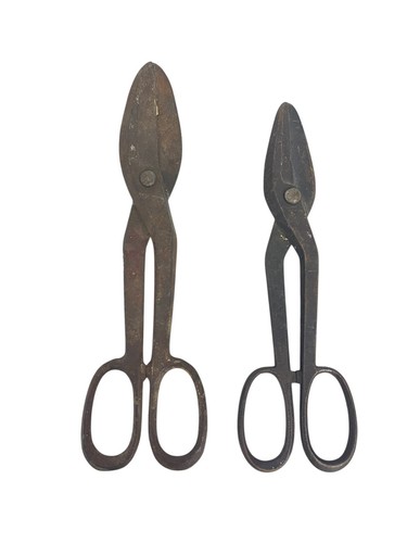 Antique large tin snips - tin,