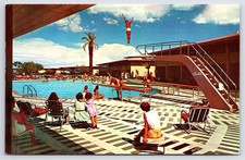 Postcard NV Las Vegas Nevada The Sands Hotel Pool Chrome Vintage PC M8424