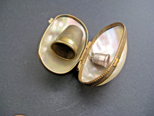 Antique MOP thimble box - with