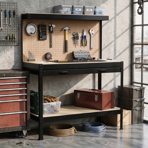 Metal workbench workshop - workbench,