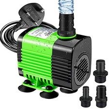 Submersible Water Pump Anti Dry Burning Ultra Quiet 3 Nozzles 1.9M Cord 2000L/H